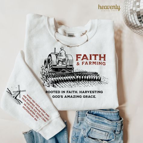 Support Your Local Farmer, Jesus Clothes, Christian Shirts Designs, Christ Is Risen, Grow In Grace, Bloom Where You Are Planted, Christian Png, Christian Shirts, Design Vintage