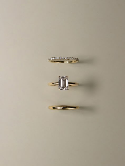 One of our most timeless engagement rings, The Elizabeth features a traditional basket setting. Its simplicity and versatility allows you to style with any wedding band.

Available in three different carat weights, this ring is a modern heirloom made to be treasured—then, now, always.
⠀⠀⠀⠀⠀⠀⠀⠀⠀
Band width: 1.9mm
Total carat weight: 1.4, 1.8, or 2.2ctw
Diamond cut: Emerald
Diamond clarity: VS1
Diamond color: F
Cut, Polish, Symmetry: Excellent Wedding Rings Engagement Emerald Cut, Engagement Rings Old Money, Gold Band Emerald Cut Engagement Ring, Beveled Engagement Ring, Timeless Engagement Ring Vintage, Old Money Wedding Ring, Engagement Rings Small Diamond, Emerald Cut Engagement Ring With Band, Old Money Engagement Ring