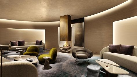 Post Modern Architecture, Rockwell Group, Luxury Hospitality, Lounge Interiors, Italian Furniture Design, Vip Lounge, Hotel Lounge, British Furniture, Vip Room