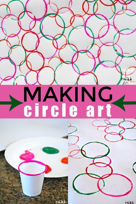 Circle Crafts Preschool, Painting With Circles, Circle Art Projects, Shape Activities Preschool, Circle Crafts, Circle Painting, Painting Activities, Preschool Art Activities, Shapes Activities