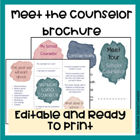 What I’m Doing Instead Of Traditional Meet The Counselor Lessons – Pawsitive School Counselor Interactive Brochure, Meet The Counselor, School Counselor Lessons, New Year Typography, School Open House, Counselor Office, Future School, Back To School Night, Presents For Teachers