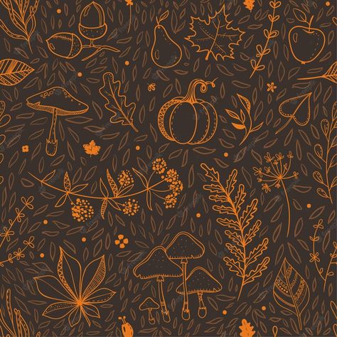 Premium Vector | Beautiful autumn pattern for thanksgiving and other fall holidays. vector seamless fall pattern Autumn Seamless Pattern, Autumn Pattern Design, Rh Patterns, Autumn Board, Pumpkin Aesthetic, Thanksgiving Pattern, Autumn Baking, Baking Aesthetic, Pumpkin Illustration