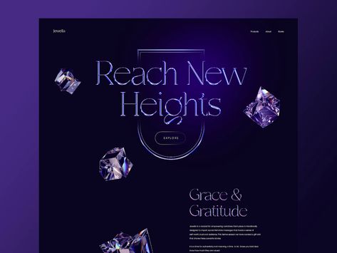 Crystal Website Design, Magic Website, Diamond Website, Trip Planner App, 블로그 디자인, Jewelry Website Design, Web Design Websites, Website Concept, Illustrator Design Tutorial