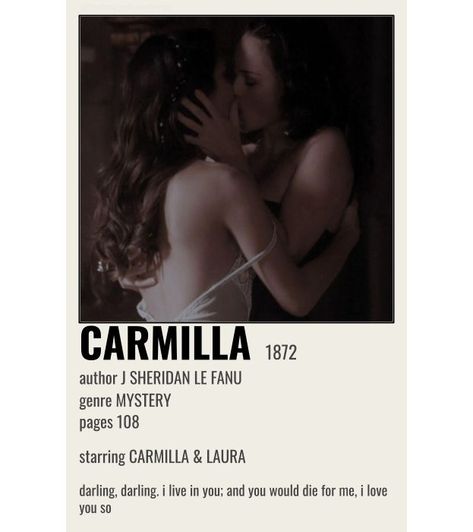 Carmilla The Vampire, Carmilla Poster, Carmilla Novel, Carmilla Sheridan, Sapphic Poster, Carmilla Book, Carmilla Aesthetic, Poisonous Garden, Wlw Movies