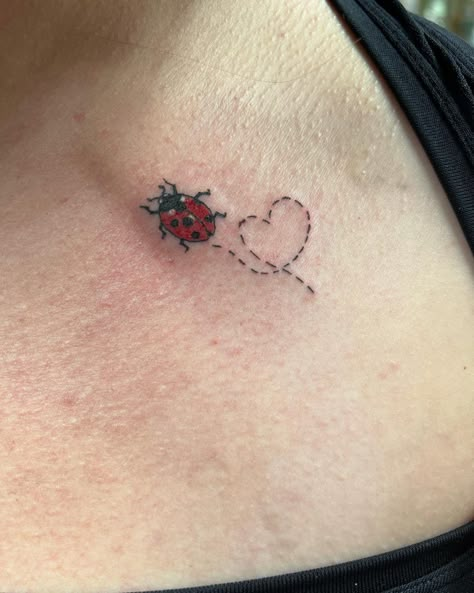 30+ Ladybug Tattoos That Artfully Capture the Spirit of Resilience and Change - Tattoo Inspo Hub Under Bust Tattoo, Ladybug Tattoos, Small Waistline, Lil Tattoos, Barcode Tattoo, Ladybug Tattoo, Black Line Tattoo, Drawing Rose, Lady Bug Tattoo