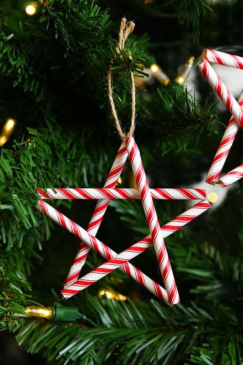 These paper straw stars are SO EASY to make! They're the perfect way to add some crafty charm to your Christmas decor without breaking the bank! Hang them on your Christmas tree, tie them to holiday packages, add them to a homemade garland, or keep them on display all winter long. Follow our easy step-by-step guide to make these cute DIY star ornaments in all your favorite colours. It’s a quick and low-mess craft that both kids and adults will love! Straw Star Ornaments, Straw Stars Diy Christmas Decorations, Christmas Star Crafts For Kids, Diy Star Ornaments, Star Crafts For Kids, Straw Garland, Homemade Garland, Christmas Star Crafts, Bunny Hat Crochet