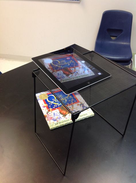 Ingenious! A locker shelf as an IPad/document camera stand. We also used this for a stop animation project. Locker stands are on CLEARANCE right now. Thanks, Miss Wenzel for the idea! Scanning Stand, Locker Shelves, Document Camera, Camera Stand, Technology Integration, Instructional Design, Cookie Stencils, Kindergarten Art, Office Organization