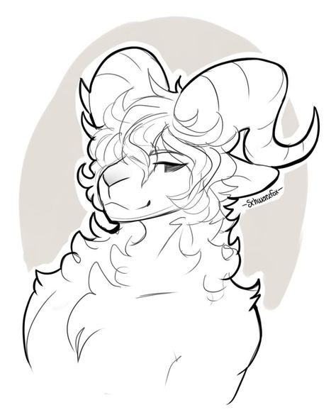 Sheep Fursona Base, Goat Fursona Base, Goat Demon Oc, Hare Fursona, Sheep Oc Art, Goat Drawing Sketch, Ram Fursona, Anthro Goat, Goat Oc Art