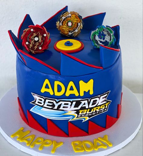 Beyblade Birthday Cake, Beyblade Cake, Beyblade Birthday Party, Beyblade Birthday, 6th Birthday Cakes, Marvel Cake, Birthday Themes, Birthday Party Cake, Beyblade Burst