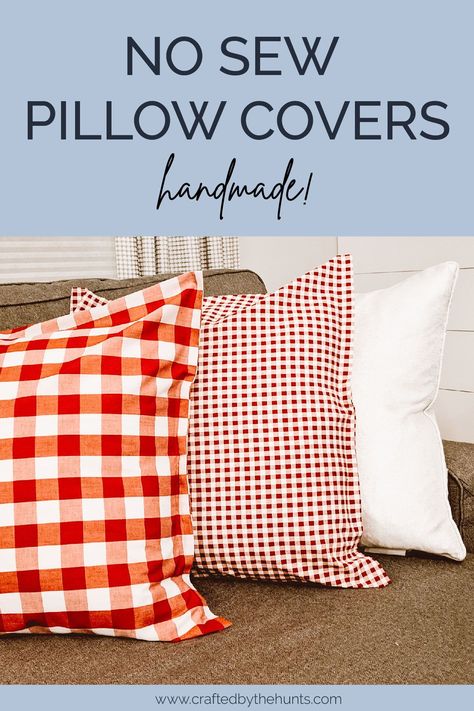 Diy Pillow Cases, Easy No Sew Pillow Covers, Homemade Pillow Cases, Pillow Case Crafts, Throw Pillow Covers Diy, Sew Pillow, No Sew Pillow Covers, Homemade Pillows, Make Your Own Pillow