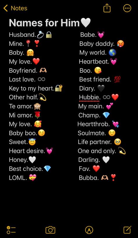 Cute Names To Give Your Boyfriend, Bf Name Save In Contact, Cute Names To Put As Your Boyfriends Contact, Names To Put As Your Boyfriends Contact, What To Name Your Bf In Your Phone, Name For Bf Contact, Things To Name Your Boyfriend, Bf Nickname Ideas Aesthetic, Love Names For Boyfriend For Him