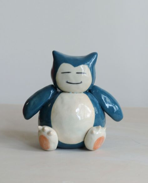 Snorlax Clay Art, Snorlax Ceramic, Snorlax Clay, Pokemon Pottery, Pokemon Ceramics, Snorlax Art, Snorlax Pokemon, Pokemon Snorlax, Clay Diy Projects