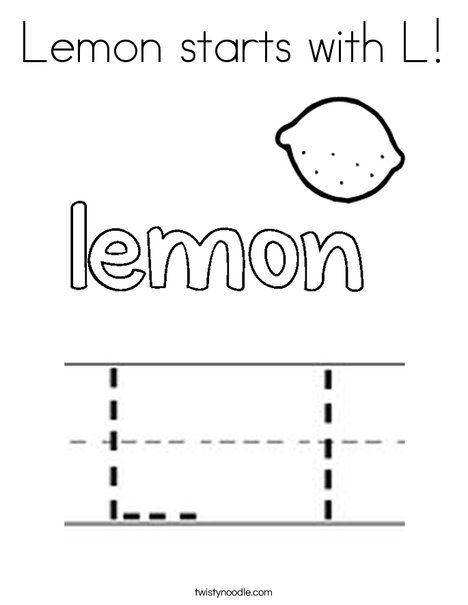 Lemon starts with L Coloring Page - Twisty Noodle Lemon Crafts Preschool, Letter L Coloring Pages, L Coloring Pages, All About Me Preschool Theme, Me Preschool Theme, Pre K Worksheets, Lemon Crafts, La Summer, Preschool Room