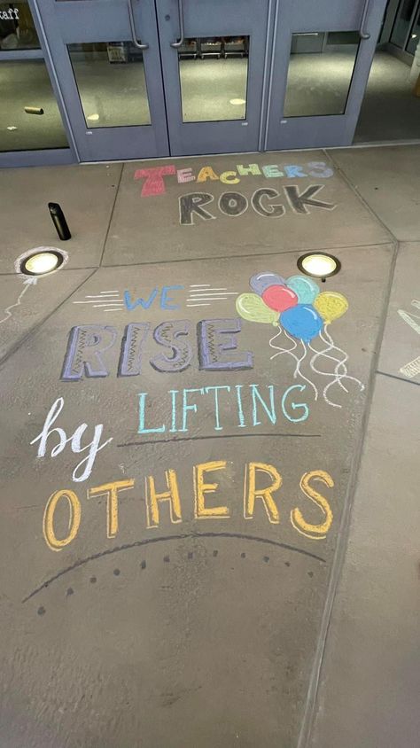 Mental Health Chalk Ideas, Inspirational Chalk Art, Back To School Sidewalk Chalk Ideas, School Chalk Art, Teacher Appreciation Sidewalk Chalk Art, Back To School Chalk Art, Teacher Appreciation Chalk Art, Sidewalk Chalk Art Positive Messages, Kindness Sidewalk Chalk Art