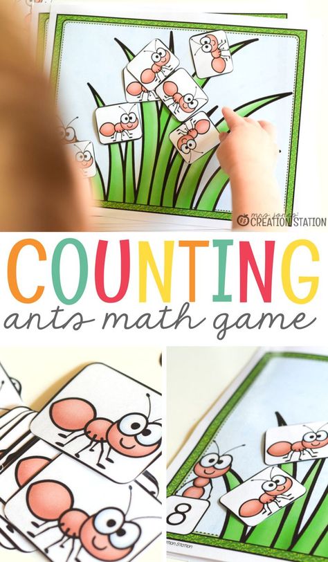 This springtime Counting Ants Math Game is a fun activity little learners can relate to! Math Games Kids, Preschool Ant, Ant Lesson, Preschool Bug Theme, Preschool Bugs, Math Inspiration, Ants Activities, Safety Activities, Esl Kids