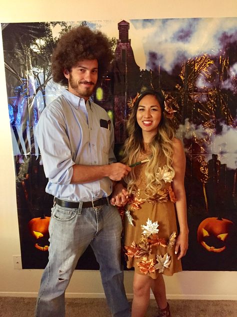 Bob Ross and Happy Tree Bob Ross And Happy Tree Costume, Bob Ross Couple Costume, Bob Ross Costume, Kids Dress Up Costumes, Tree Costume, Halloween Couples, Halloween Coustumes, Couple Costume, Couples Costume