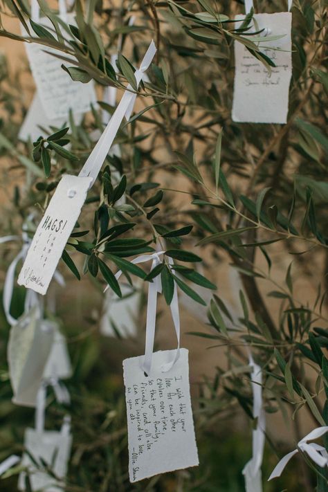 Wishing Tree Guest Book, Wedding Wishing Tree Ideas, Wedding Wishing Tree, Wish Tree Wedding, Wedding Guest Wishes Ideas, Wishing Wall Ideas, Olive Tree Wedding Ceremony, Wish Tree Ideas, Olive Tree Wedding Decor