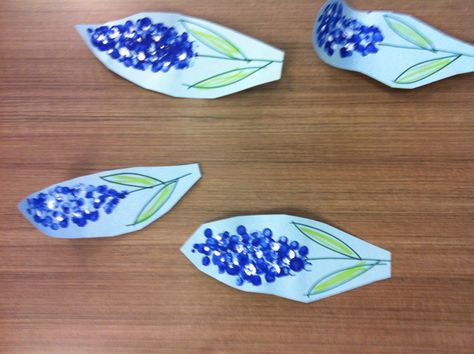 Bluebonnet Fingerprint Craft, Bluebonnet Art Preschool, Bluebonnet Craft For Kids, Bluebonnet Craft, Blue Bonnet Painting Easy, Bluebonnet Coloring Page, Spring Activities, Blue Bonnets, Baby Art