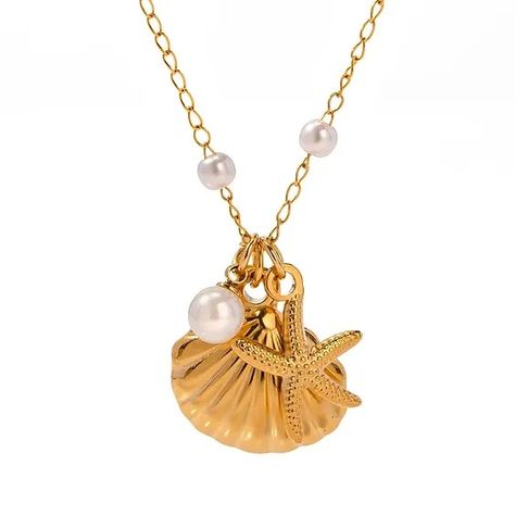 Jewelry | Shop The Deli Shop The Deli Jewelry, Gold Starfish Jewelry With Pearl Charm, Gold Charm Necklace With Starfish Charm, Gold Shell-shaped Charm Necklaces With Lobster Clasp, Ocean-inspired Gold Shell Charm Necklaces, Jewelry Lookbook, Jewelry Shop, Charm Necklace, Gold Jewelry