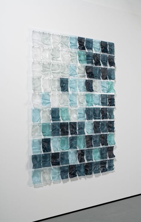 Cascade series — LISA CAHILL | GLASS Emotional Response, Kiln Formed Glass, Glass Installation, Plastic Art, Design Research, 3d Wall Art, Blue Mirrors, Fused Glass Art, Wall Sculpture