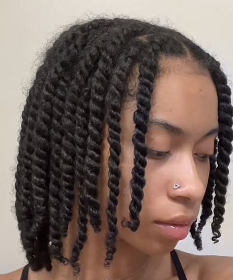 Jumbo Twists On Natural Hair, Big Twists For Black Women Natural Hair, Big Twist Natural Hair, Large Twists Natural Hair, Twist Natural Hairstyles For Black Women, Big Twists Natural Hair, Twists Black Hair, Easy Black Hairstyles Natural, Twist 4c Hair