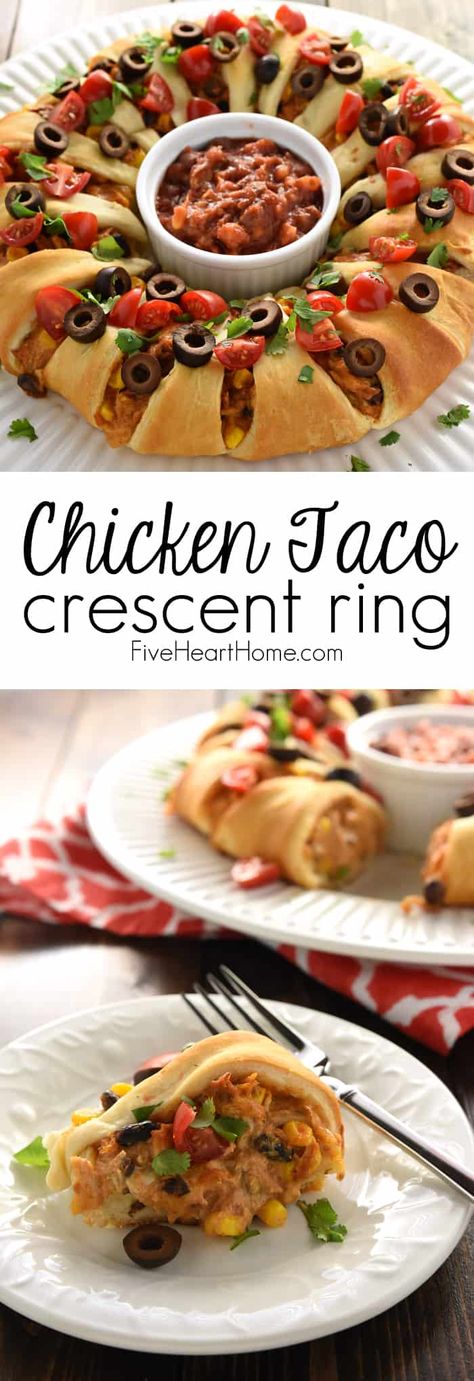 Corn And Cream Cheese, Taco Crescent Ring, Impressive Appetizers, Black Beans Corn, Turkey Taco, Crescent Recipes, Pillsbury Recipes, Crescent Ring, Holiday Turkey