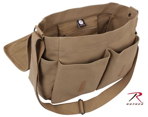 Rothco Vintage Washed Canvas Messenger Bag Military Messenger Bag, Messanger Bag, Vintage Messenger Bag, Small Laptop, Canvas Messenger Bag, Vintage Canvas, Everyday Bag, Pita, Cloth Bags