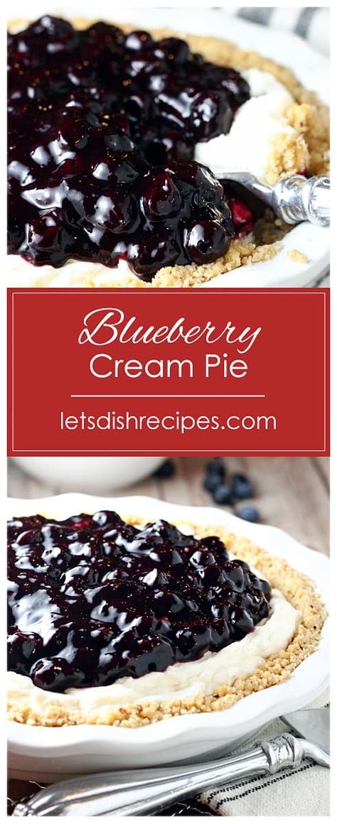 Lemon Blueberry Pie, Blueberry Lemon Pie, Blueberry Cream Pie, Dessert Blueberry, Lemon Sour Cream Pie, Lemon Cream Pie, Homemade Graham Cracker, Blueberry Cream Pies, Lemon Cream Pies