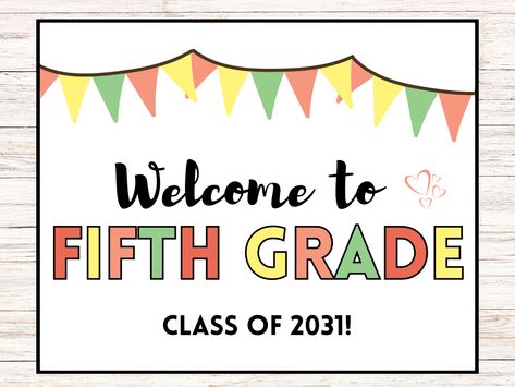 Welcome to Fifth Grade Sign and Tags, Back to School Printable, Gift Tags for Teachers and Students, Classroom Decor Welcome To Fifth Grade, Gift Tags For Teachers, Printable Reward Charts, Starting School, Coloring Sheets For Kids, Fall Coloring Pages, Back To School Essentials, School Memories, Classroom Door