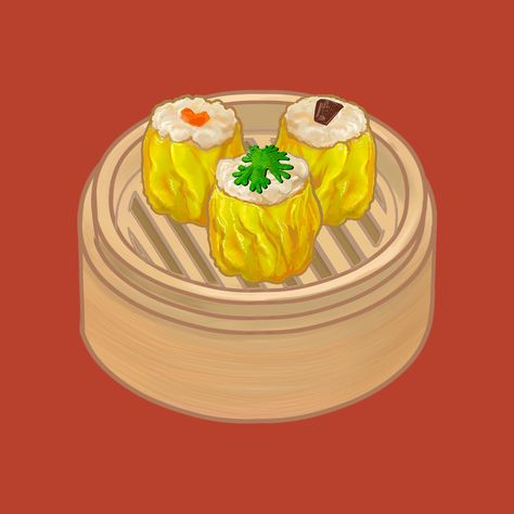 Dimsum Illustration, Asian Food Appetizers, Chinese Cuisine Recipes, Chinese Food Menu, Vietnamese Grilled Pork, Healthy Chinese Recipes, Traditional Chinese Food, Japanese Food Sushi, Bamboo Steamer