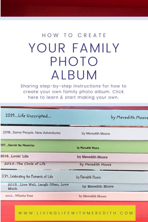 I've got a step-by-step (only 9 steps!) guide for you so you can create your own family photo album. I'm sharing exactly what I do plus various ideas to make your family album unique. Click here to read it. Happy creating! Album Names Ideas Pictures, Album Name Ideas Facebook, Photo Album Names Ideas, Album Names Ideas Facebook, Family Photo Album Ideas, Photo Book Cover, Baby Shower Invitation Wording, Photo Album Covers, Picture Arrangements