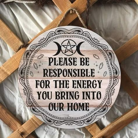 Check Your Energy, Pagan Home, Witch Home, Home Wood Sign, Witch Home Decor, Witch Signs, Wiccan Crafts, Pagan Crafts, Witch Quotes