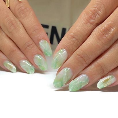 Jade Nails Designs Almond, Val Makeup, Jade Green Nails Acrylic, Jade Green Nails, Cute Green Nails, Nail Designs Green, Green Nails Acrylic, Green Nail Design, Paintbox Nails