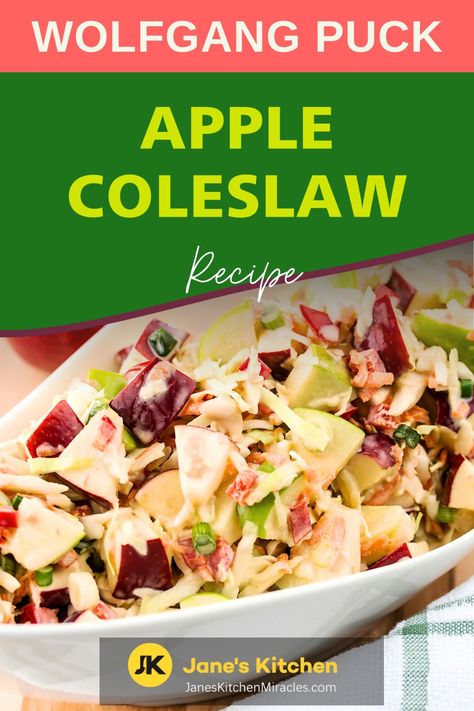 Apple coleslaw on a picnic blanket Apple Coleslaw Recipe, Wolfgang Puck Recipes, Green Bean Salad Recipes, Apple Coleslaw, Easy Casserole Dishes, Yorkshire Pudding Recipes, Honey Dressing, Best Macaroni Salad, Apple Slaw