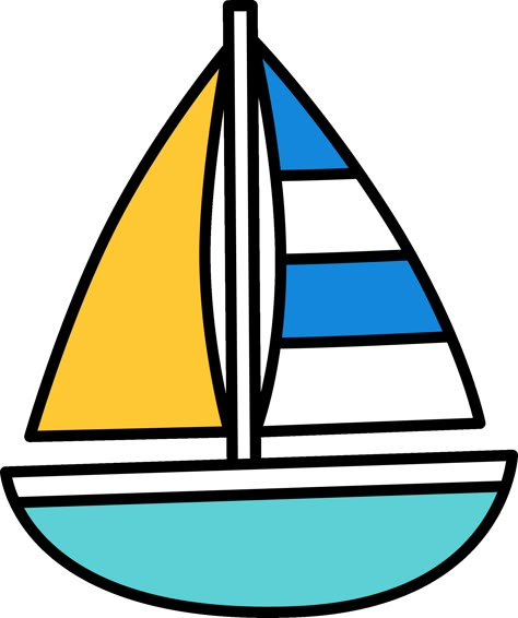 Sailboat Cartoon, Boat Cake Ideas, Sailing Boat Cake, Boat Clipart, Sun Clip Art, Sailboat Drawing, Painting Boats, Boat Cake, People Clipart