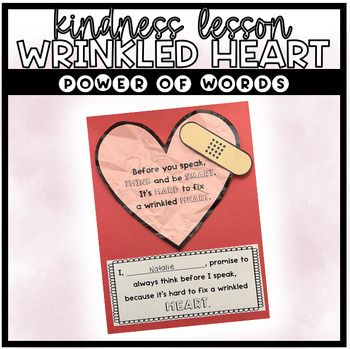 This engaging and impactful resource is designed to teach students the profound impact of their words and promote kindness in the classroom and school. The "Wrinkled Heart Activity" includes two heart templates, a band-aid printout, and a kindness pledge paper. It's a perfect addition to your classroom or hallway display, fostering a culture of empathy and thoughtful communication.Resource Contents:Heart Templates:Blank Heart: Students can personalize this heart with their own artwork and color Wrinkle Heart Activity, Kindness Heart Activity, A Wrinkled Heart Activity, Wrinkled Heart Activity Lesson Plans, Wrinkled Heart Lesson, Whatever You Do Work With All Your Heart, Kindness Activities For Kids Classroom, Kindness Activities Preschool, Kindness Cart