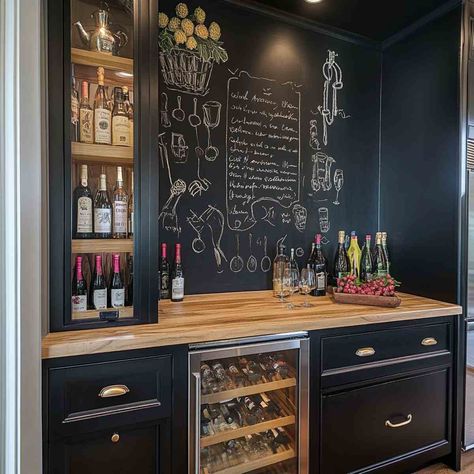 Dry Bar With Wine Storage, Wet Bar In Pantry, Butlers Pantry Decor, Butlers Pantry With Fridge, Butler Pantry Decor, Pantry With Fridge, Butlers Pantry Bar, Butlers Pantry Ideas, Hide Appliances