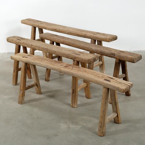 Artissance Vintage Noodle Bench, 55 Inch Long, Weathered Natural Wood Finish (Size & Finish Vary) - 55"W x 5.5"L x 20"H - Bed Bath & Beyond - 32461322 Noodle Bench, Shaker Bench, Antique Bench, Heirloom Furniture, Vintage Bench, Living Vintage, Rustic Bench, Indoor Outdoor Furniture, Wood Model