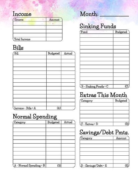 Money Management Template, Blank Budget Printable Free, Budget Pages Free Printables, Paycheck Budget Planner Printable Free, Savings Template Free Printables, Free Budget Templates For Ipad, Zero Budget Worksheet Free Printable, Simple Monthly Budget Template, Free Biweekly Budget Printable