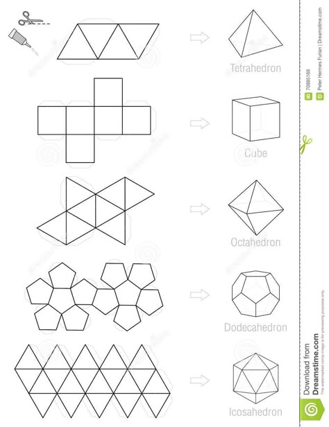 Platonic Solids, Geometric Origami, Cement Diy, Concrete Diy Projects, Platonic Solid, Cement Art, Shape Templates, Origami Paper Art, Pattern Template