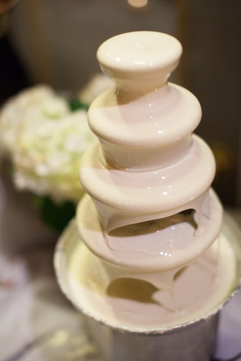 White Chocolate Fountain White Chocolate Fountain Bar, Fruit Bar Party, White Chocolate Fountain, Fruit Station, Mini Chocolate Fountain, Chocolate Fountain Wedding, Chocolate Fountain Bar, Chocolate Fountain Recipes, Peko Chan