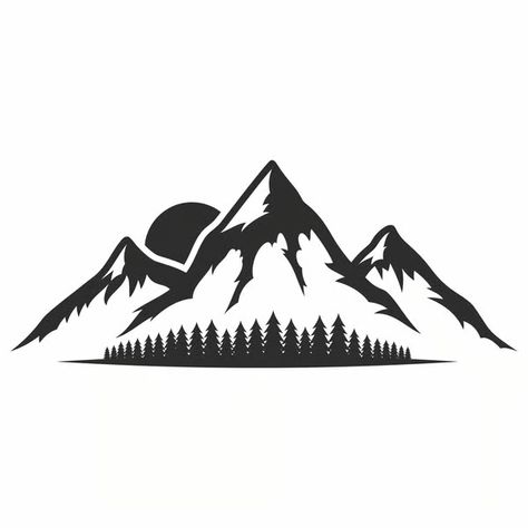 Mountain Shilloute, Mountain Svg Free, Mountain Templates, Mountain Stencil, Mountains Logo, Mountain Png, Mountain Outline, Mountain Vector, Nature Silhouette