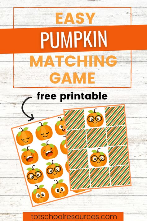 Printable Pumpkin Faces, Halloween Memory Game, Halloween Questions, Square Pumpkin, Pumpkins Preschool, Pumpkins Kindergarten, Game For Preschoolers, Halloween Craft Activities, Pumpkin Games