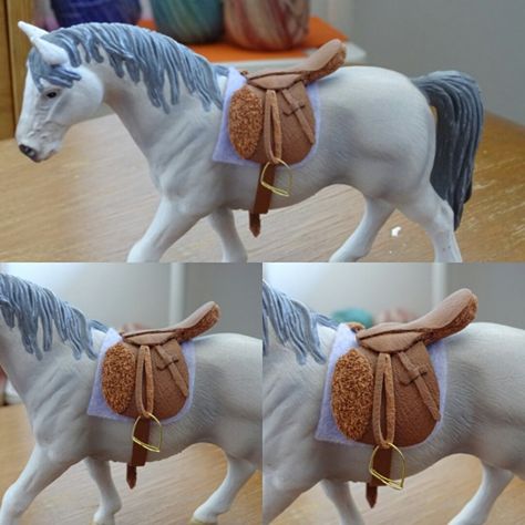 Diy Horse Toys, Mini Horse Tack, Lauren Diy, Schleich Diy, Diy Horse Barn, Tiny Horses, Breyer Horse, Horse Inspiration, Equestrian Art