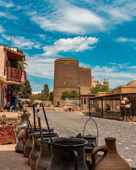 Maiden Tower Baku, Baku Pictures, Baku Azerbaijan Aesthetic, Azerbaijan Aesthetic, Baku Aesthetic, Azerbaijan Travel, Baku City, Summer Abroad, Country Roads Take Me Home