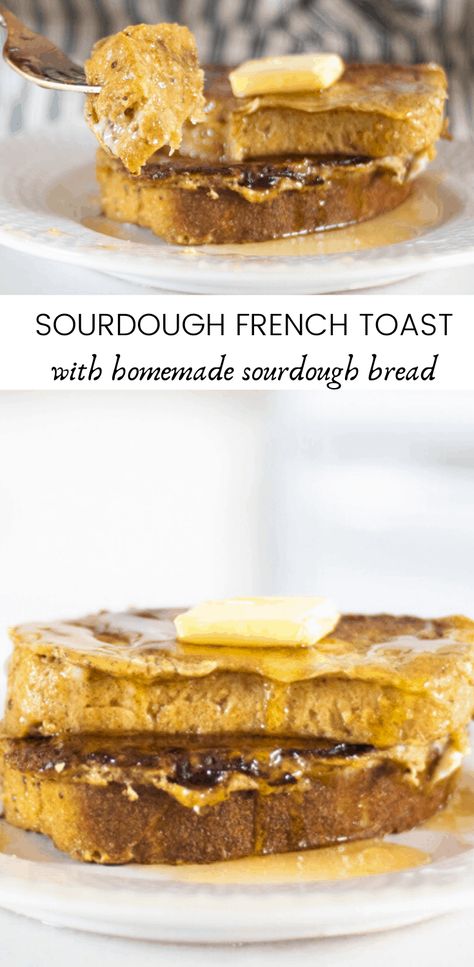 This sourdough french toast recipe is absolutely delicious and will quickly become a family favorite. French toast is the perfect weekend breakfast or great for brunch. Making sourdough french toast makes the traditional recipe healthier and tastier. #frenchtoast #sourdough #sourdoughfrenchtoast #frenchtoastrecipe #sourdoughrecipes Sourdough French Toast Recipe, Sourdough Starter Discard, Sourdough French Toast, Making Sourdough Bread, Sourdough Sandwich, Easy Sourdough, Make French Toast, French Toast Recipe, Peanut Butter Chocolate Chip