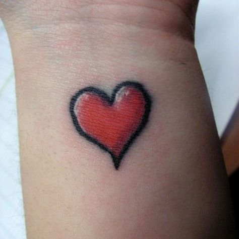 Heart Tattoo Designs simple - Heart Tattoo Ideas for Women - Best Heart Tattoos For Women - Cute Designs and Ideas For Hand, Wrist, Finger, Arm, Shoulder, Chest, Back, Leg Love Heart Tattoo, Black Heart Tattoos, Simple Heart Tattoos, Heart Tattoo Wrist, Red Heart Tattoos, Small Heart Tattoos, Heart Tattoos, Simple Tattoo Designs, Heart Tattoo Designs