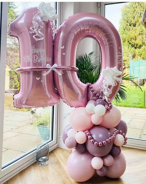 Surprise Birthday Decorations, Balloon Company, Happy 10th Birthday, 21st Birthday Decorations, Balloon Display, Balloon Stands, Birthday Balloon Decorations, Diy Birthday Decorations, Paper Flowers Craft