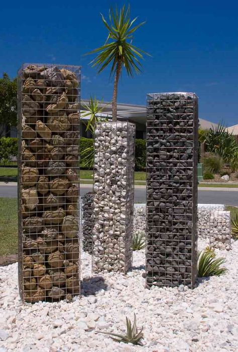 Basket Garden Ideas, Gabion Wall Design, Gabion Cages, Gabion Retaining Wall, Basket Garden, Gabion Fence, Gabion Baskets, Gabion Wall, Living Fence