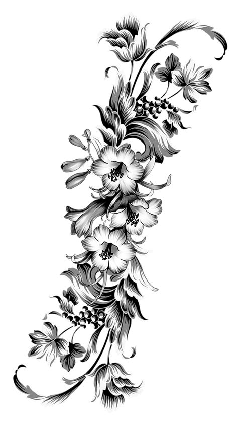 Tattoo Png, Nouveau Tattoo, Tattoo Background, Flower Tattoo Back, Floral Tattoo Sleeve, Flower Tattoo Sleeve, Leg Sleeve Tattoo, Floral Tattoo Design, Shoulder Tattoos For Women